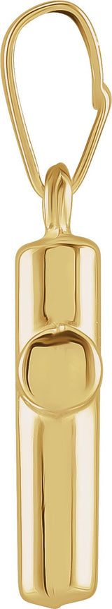 14K Gold Hollow Cross Pendant – 11.5x9mm - view 2