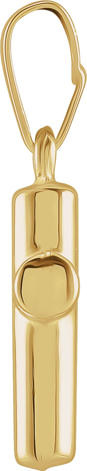 14K Gold Hollow Cross Pendant – 11.5x9mm - view 2