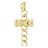 14K Gold Heart Cross Necklace or Pendant - Yellow Gold - view 5