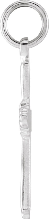 14K Gold Cross Pendant – 14x10.5mm - White Gold - view 2