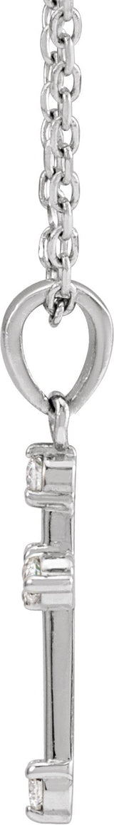 Platinum Round Natural Diamond Cross Necklace or Pendant – up to 0.07 CTW - view 4