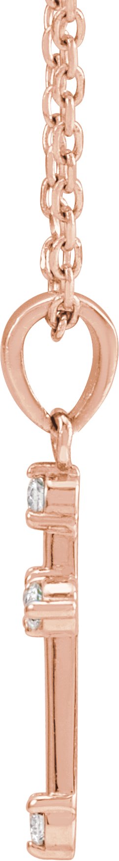 14K Gold Round Natural Diamond Cross Necklace or Pendant – up to 0.07 CTW - Rose Gold - view 4