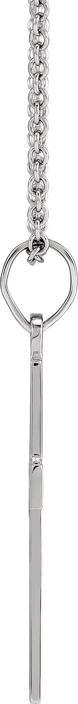 14K Gold Round Natural Diamond Cross Necklace or Pendant - White Gold - view 4