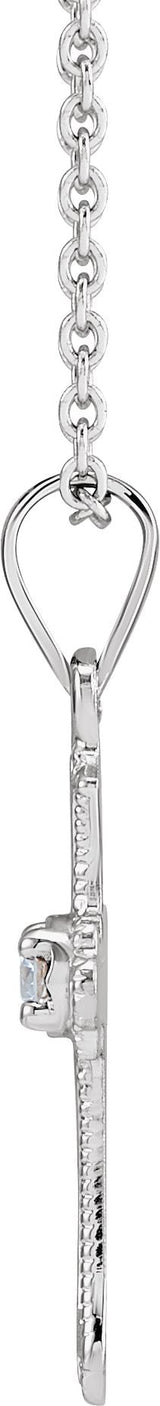 14K Gold Cross Necklace or Pendant – 15x11mm - White Gold - view 4