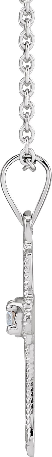 14K Gold Cross Necklace or Pendant – 15x11mm - White Gold - view 4