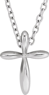 14K Gold Cross Necklace or Pendant – 10x7.72mm - White Gold