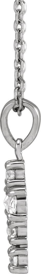 Platinum Round Natural Diamond Rose-Cut Cross Necklace or Pendant - view 4