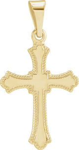 14K Gold Cross Pendant – 15x11mm - Yellow Gold