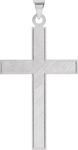14K Gold Cross Necklace or Pendant III - White Gold