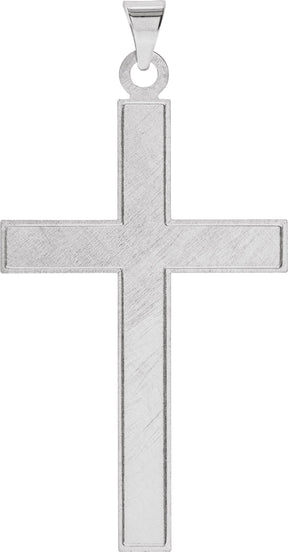 14K Gold Cross Necklace or Pendant III - White Gold