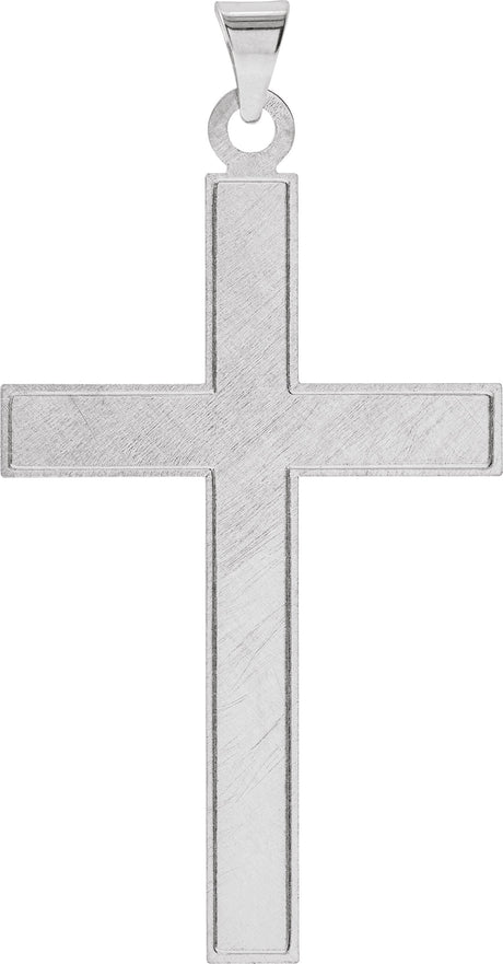 14K Gold Cross Necklace or Pendant III - White Gold