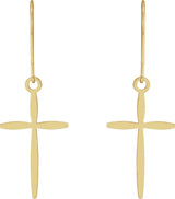 14K Gold Cross Earrings – 30.5x10.7mm - view 2