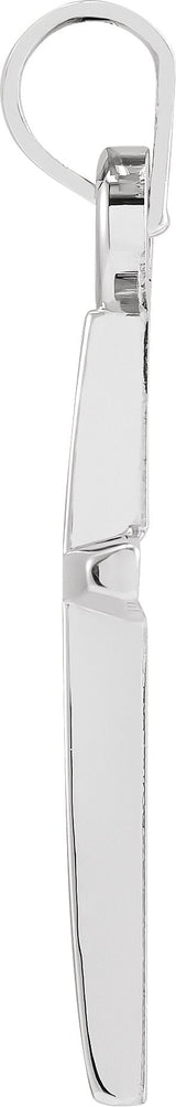 14K Gold Cross Pendant – 23.3x11.7mm - White Gold - view 2