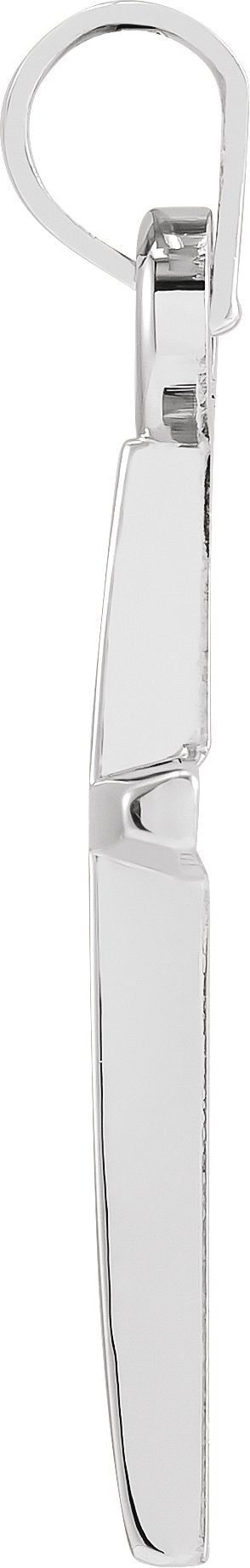 14K Gold Cross Pendant – 23.3x11.7mm - White Gold - view 2
