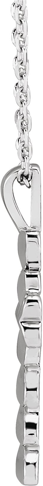 Platinum Heart Cross Necklace or Pendant - view 4