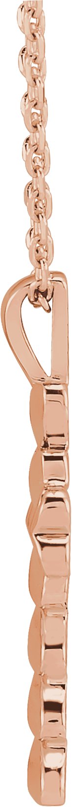 14K Gold Heart Cross Necklace or Pendant - Rose Gold - view 4