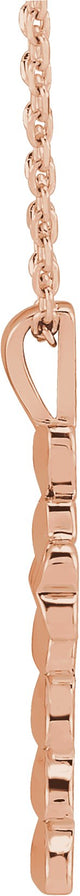14K Gold Heart Cross Necklace or Pendant - Rose Gold - view 4
