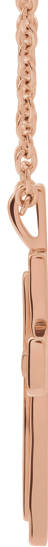 14K Gold Textured Cross Necklace or Pendant - Rose Gold - view 4