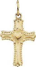 14K Gold Youth Cross Pendant – 13x10mm