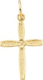 14K Gold Youth Cross Pendant – 14x10mm