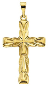 18K Gold Cross Pendant – 29x19.5mm
