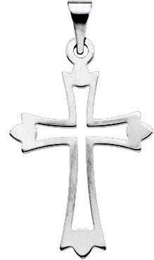 Platinum Cross Pendant – 24x18mm