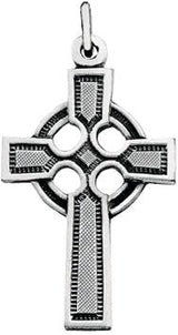14K Gold Celtic-Inspired Cross Necklace or Pendant – 23x16mm - White Gold - view 2