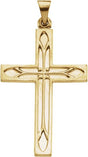 14K Gold Cross Pendant – 36.5x23mm
