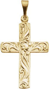 14K Gold Cross Pendant – 20.5x15mm
