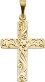 14K Gold Cross Pendant – 20.5x15mm