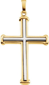 14K Gold Cross Pendant – 41.7x25mm