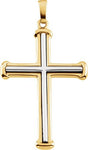 14K Gold Cross Pendant – 41.7x25mm