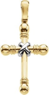 14K Gold Cross Pendant – 41.5x22.25mm - Two-Tone