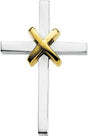 14K Gold Cross Pendant – 27.75x19mm - Two-Tone