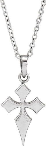 14K Gold Ornate Necklace or Pendant - White Gold
