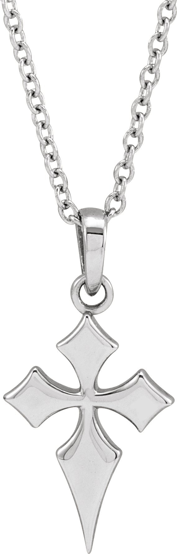 14K Gold Ornate Necklace or Pendant - White Gold
