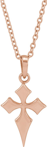 14K Gold Ornate Necklace or Pendant - Rose Gold