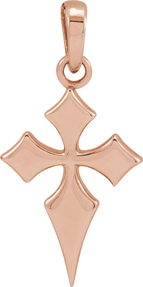 14K Gold Ornate Necklace or Pendant - Rose Gold