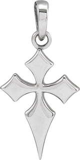 14K Gold Ornate Necklace or Pendant - White Gold