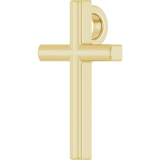 14K Gold Cross Necklace or Pendant – 12x7.61mm - Yellow Gold - view 2