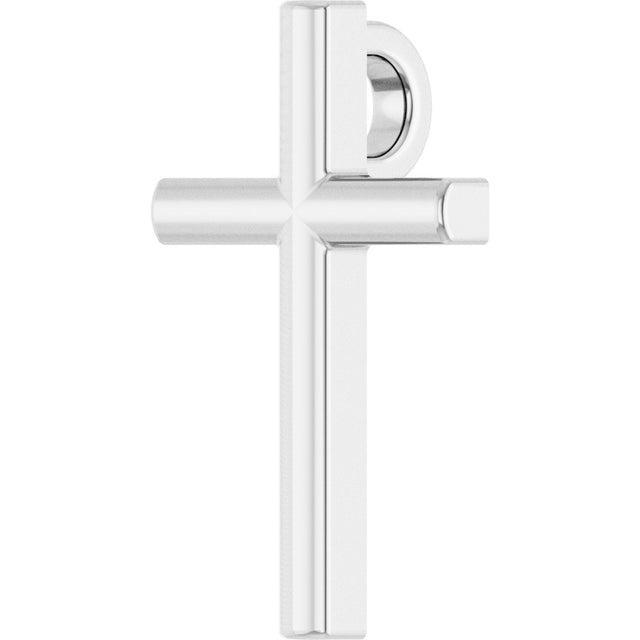 Platinum Cross Necklace or Pendant – 12x7.61mm - view 2