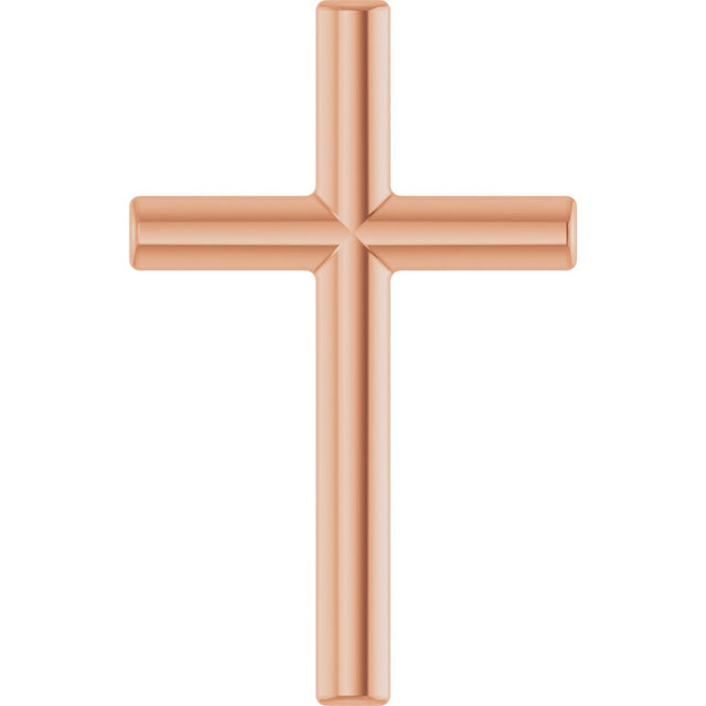 14K Gold Cross Necklace or Pendant – 12x7.61mm - Rose Gold