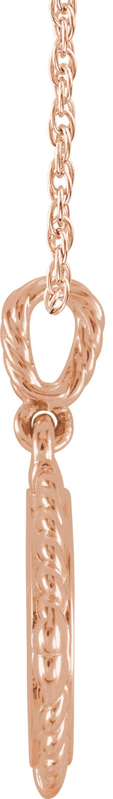 14K Gold Round Natural Diamond Accented Cross Disc Necklace or Pendant - Rose Gold - view 4