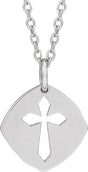 Platinum Pierced Cross Necklace or Pendant