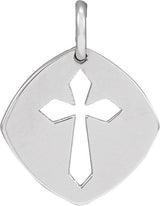 Platinum Pierced Cross Necklace or Pendant