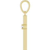 14K Gold Round Natural Diamond Cross Necklace or Pendant – up to 0.015 CTW - Yellow Gold - view 6