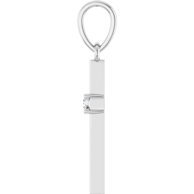 Platinum Round Natural Diamond Cross Necklace or Pendant – up to 0.015 CTW - view 6