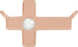 14K Gold Cultured White Seed Pearl Pearl Sideways Cross Necklace - Rose Gold
