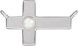 Platinum Cultured White Seed Pearl Pearl Sideways Cross Necklace