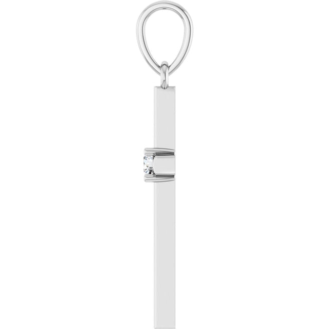 Platinum Round Natural Diamond Cross Necklace or Pendant – up to 0.015 CTW - view 6